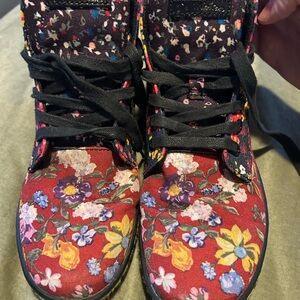 Dr. Martens Red Floral High-Top Sneakers